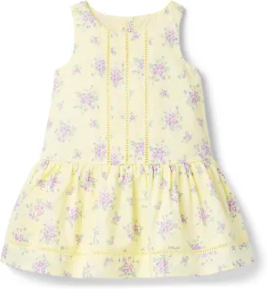 Janie and Jack Girls' Floral Ottoman Dress (Toddler/Little Big Kid)