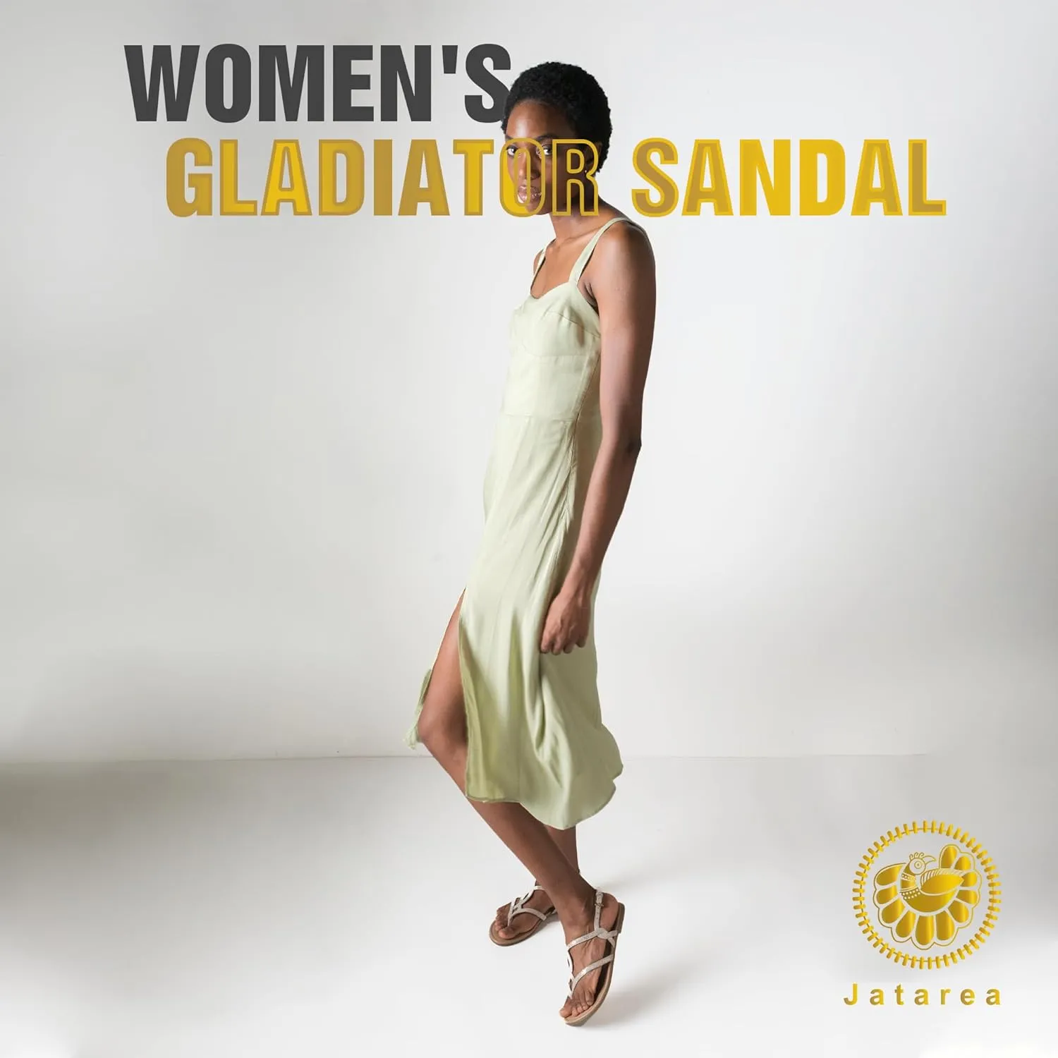 JATAREA Slip-On Flat Gladiator Sandals for Women | Perfect Dressy Summer Sandals with Back Strap