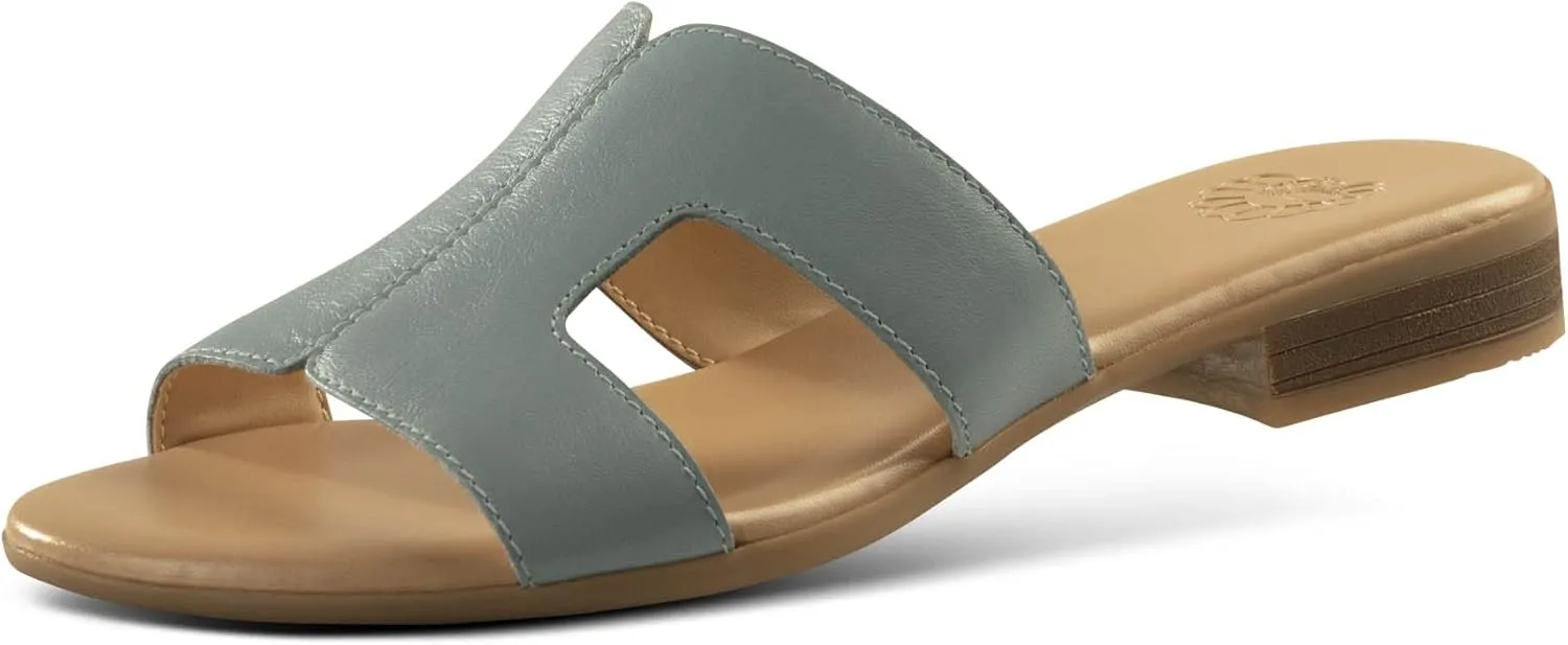 JATAREA Women Slip-On Flat Sandals | Softy Leather, Open-Toe Summer Outdoor Sandals - Chonchola