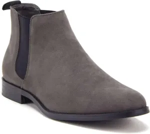 Jazamé Men's B-2963 Chuck Nubuck Suede Pull-On Round Toe Chelsea Boots