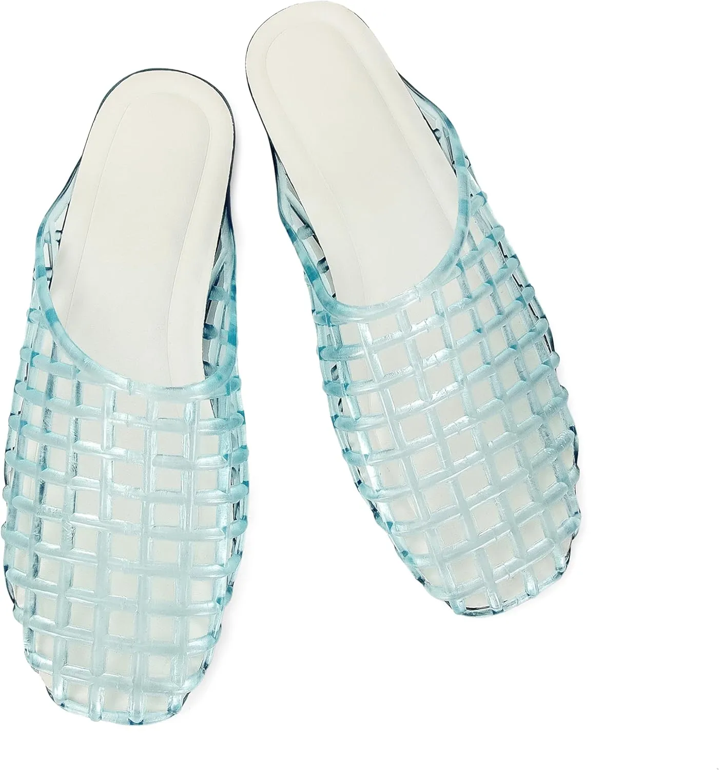 Jelly Shoes for Women Slip on Jelly Mesh Slides Comfortable Closed Toe Jelly Flats Sandals Jelly Summer Beach Slippers