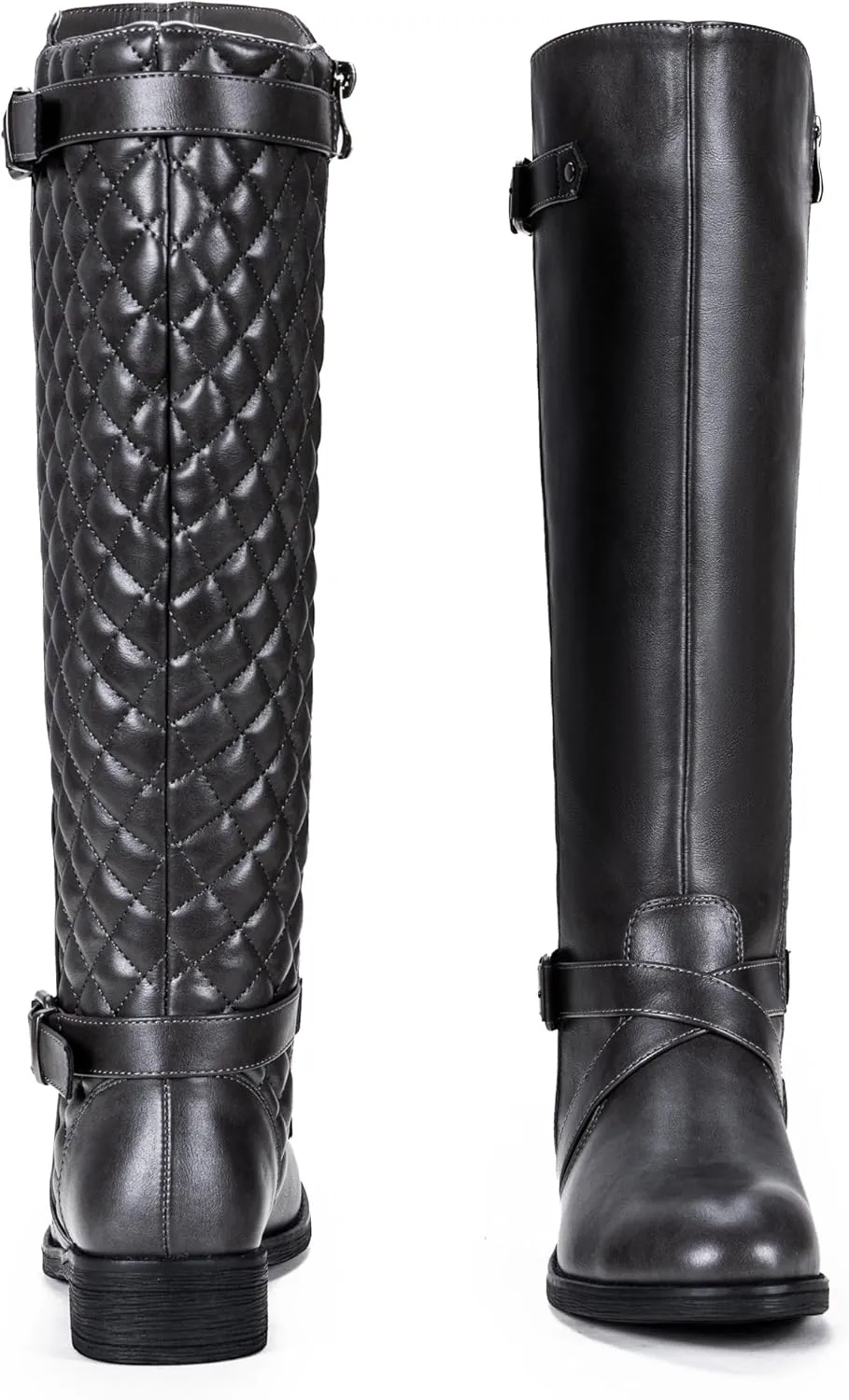Jeossy Women's Knee High Riding Tall Boots, Comfortable with Metal Buckle and Zipper Boots with Wide Calf