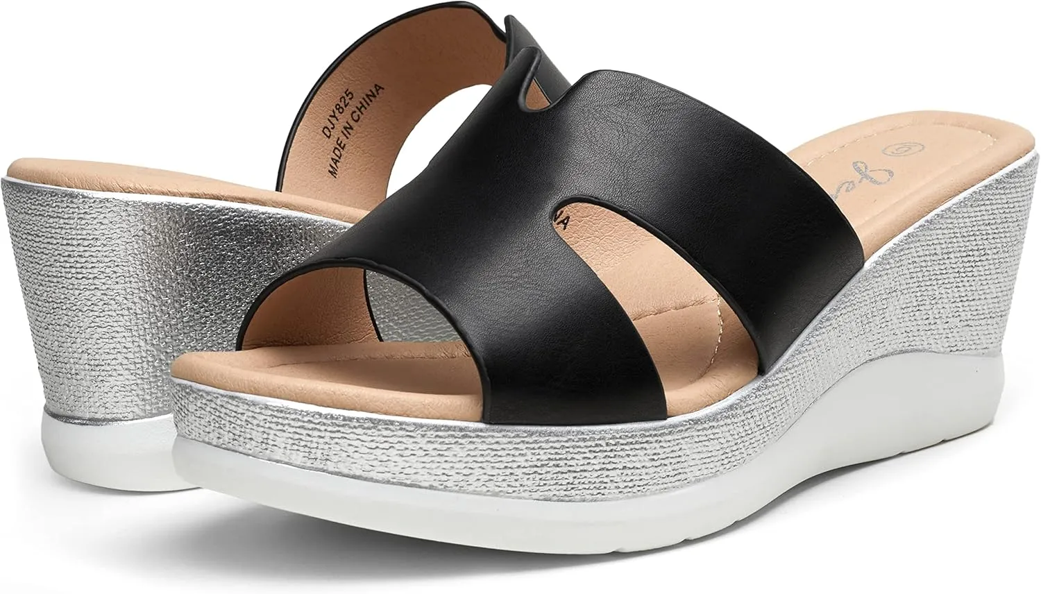 Jeossy Women's Platform Wedge Sandals Slip On 825 Peep Toe High Heel Sandals