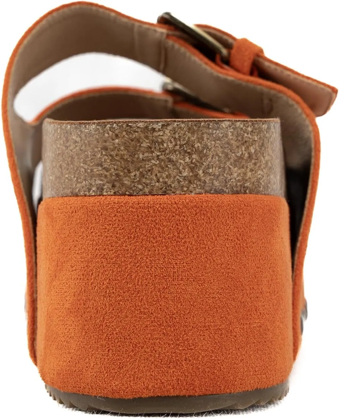 JORISTIMO Women's Cork Flatform Sandals Dual Buckled Band Suede Clogs Platform Slip On Sandals