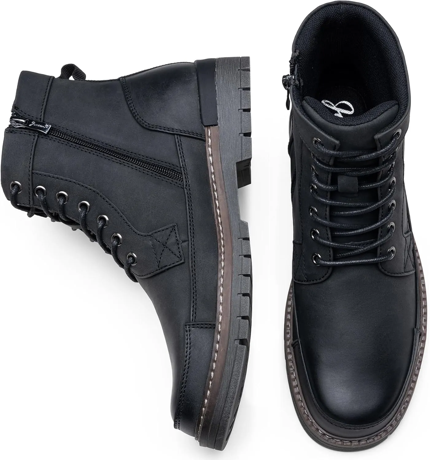 Jousen Men Boots Casual Motorcycle Boots for Men Chukka Zipper Combat Botas Para Hombre Fashion