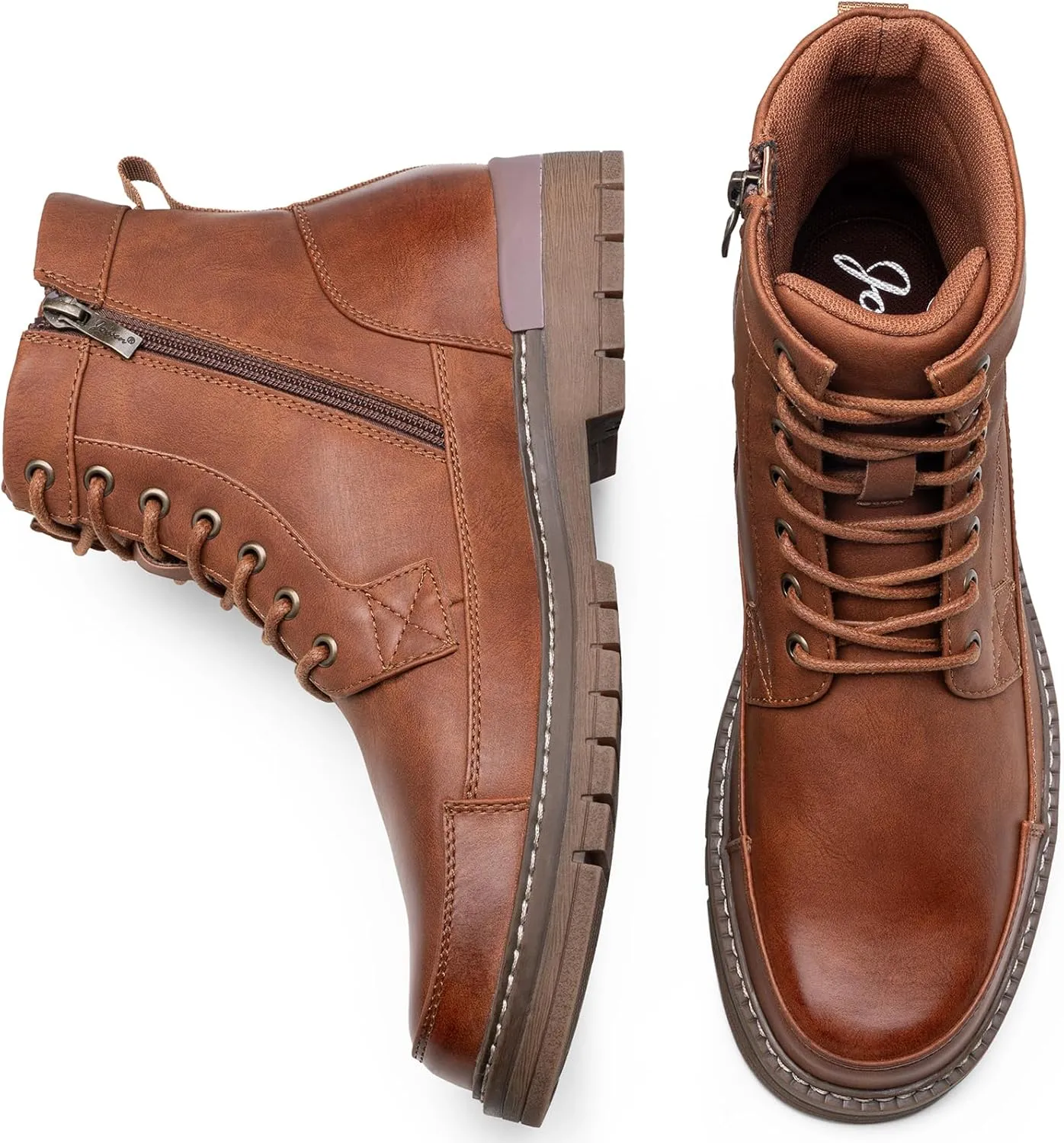 Jousen Mens Boots Casual Motorcycle Boot for Men Chukka Zipper Combat Botas Para Hombre Fashion