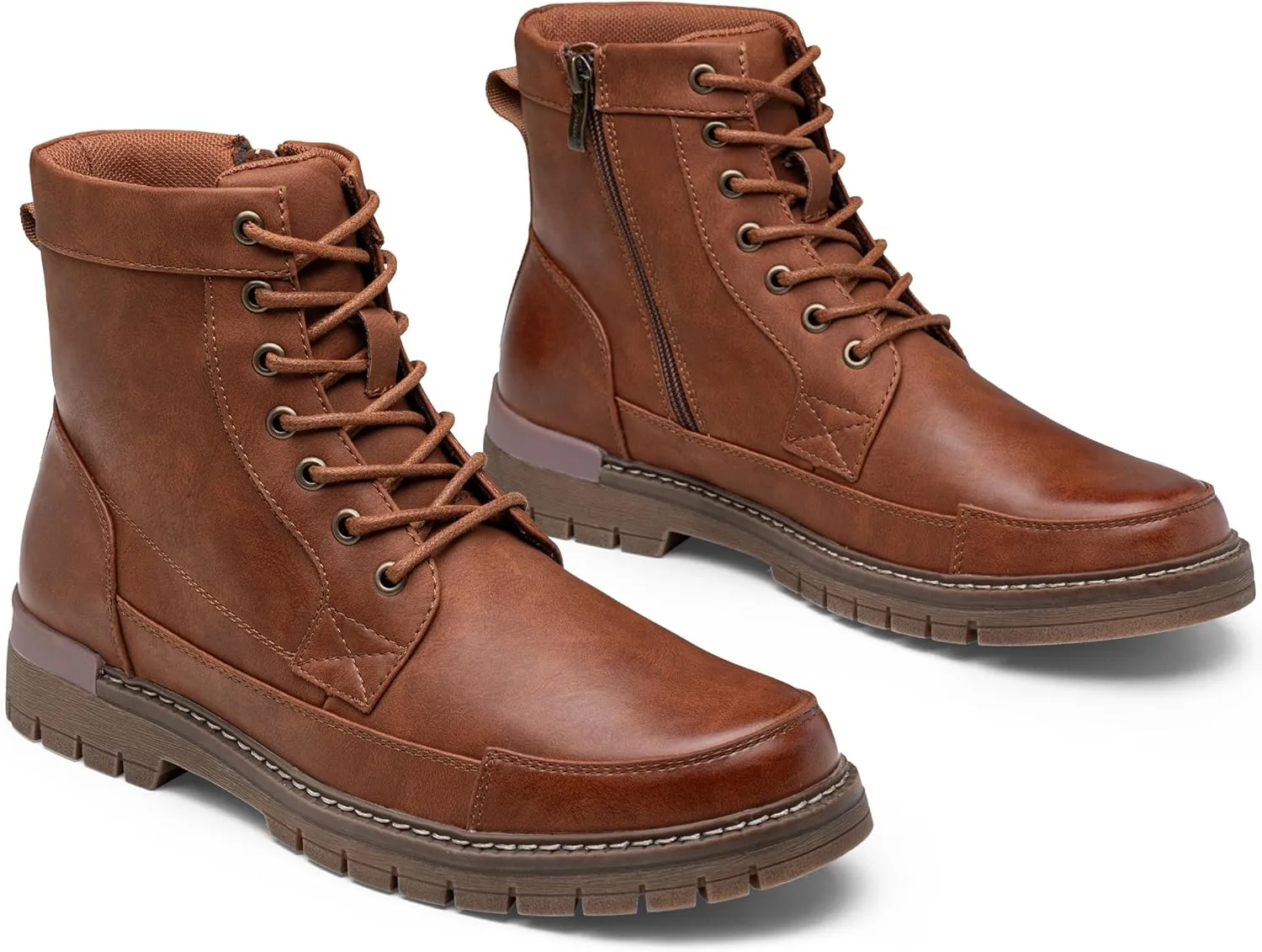 Jousen Mens Boots Casual Motorcycle Boot for Men Chukka Zipper Combat Botas Para Hombre Fashion