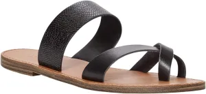 JustFab Women's Slide Sandals Slip On Flat Sandals Flip Flop Thong Sandals Casual Summer Sandals Cloey