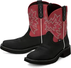 Justin Sunny 8” Cowboy Boots for Women - Gypsy Collection - Leather Women’s Cowgirl Boots with Comfort Cushion Footbed and Non Slip Rubber Outsole