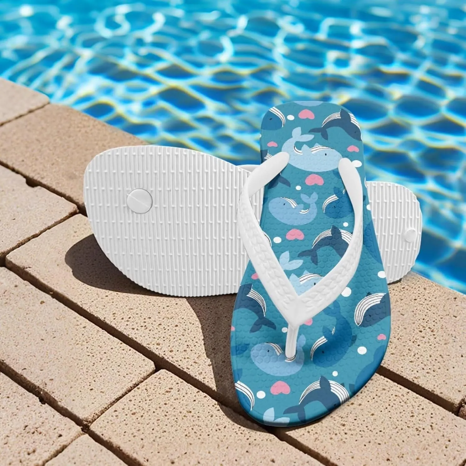 Kids Blue Shark Flip Flop Sandals Boys Sandals Water Shoes Summer Slip on Thong Sandals Beach Pool Shower Slippers