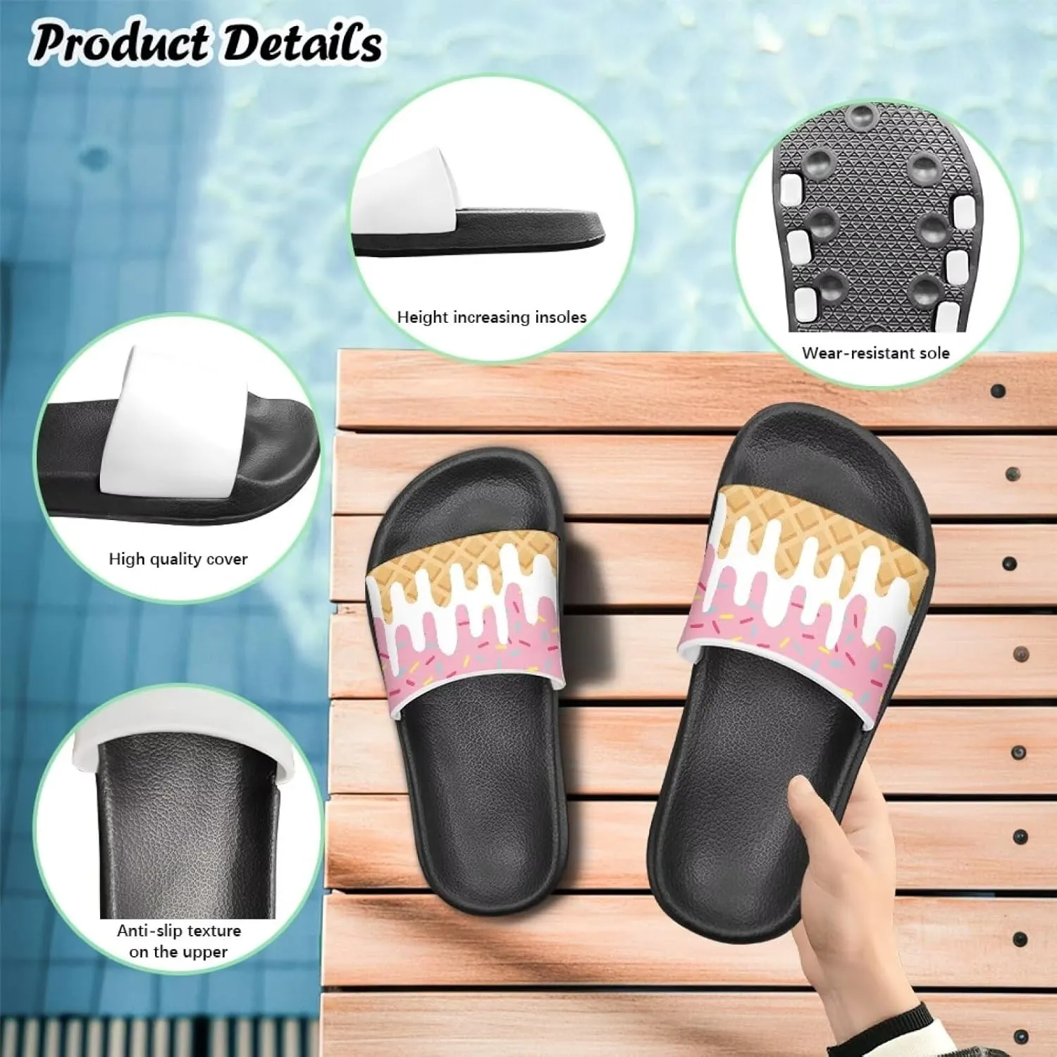 Kids Cloud Slides Girls & Boys Flip Flops Slip On Beach Sandals Youth Pool Shower Shoes EVA Summer Slippers