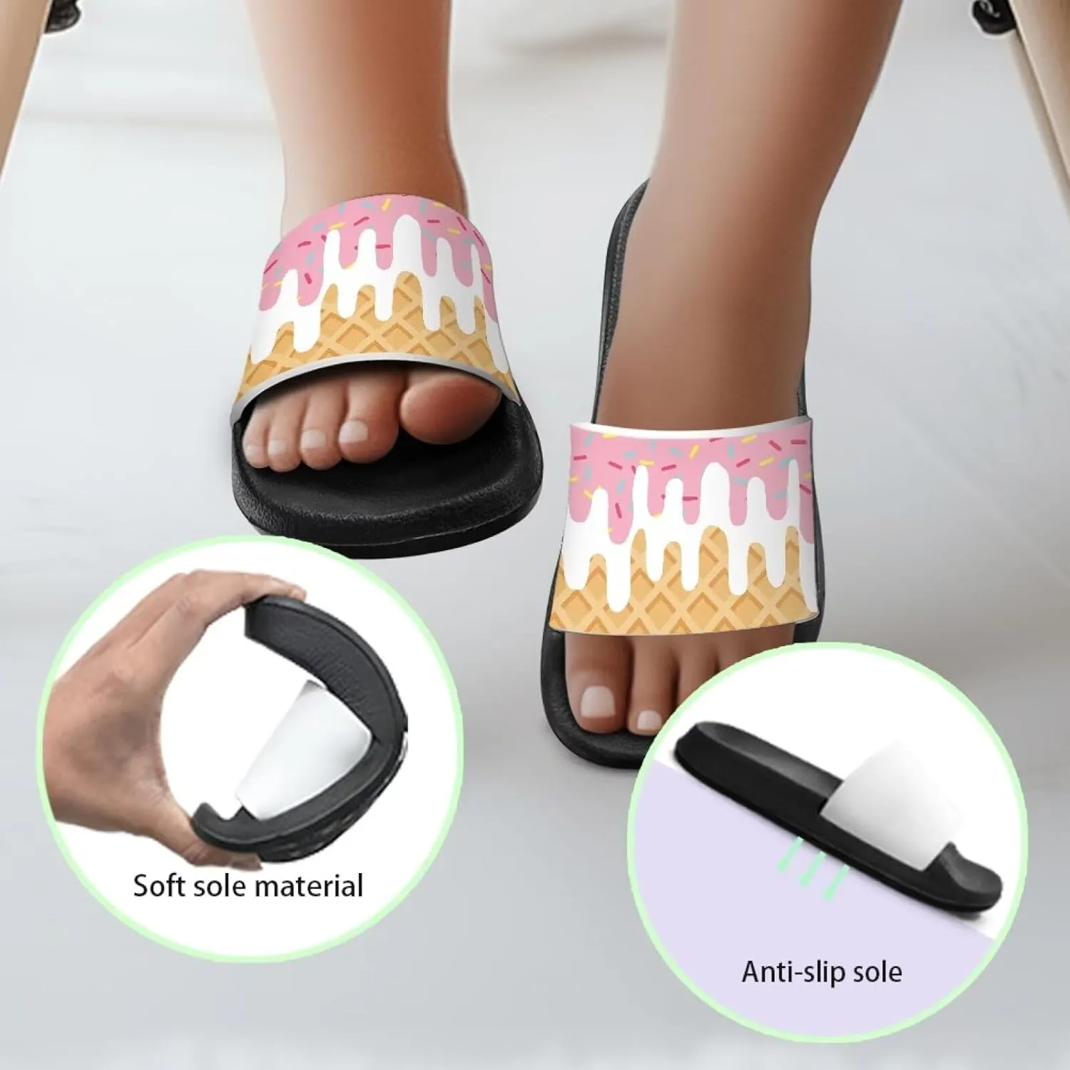 Kids Cloud Slides Girls & Boys Flip Flops Slip On Beach Sandals Youth Pool Shower Shoes EVA Summer Slippers
