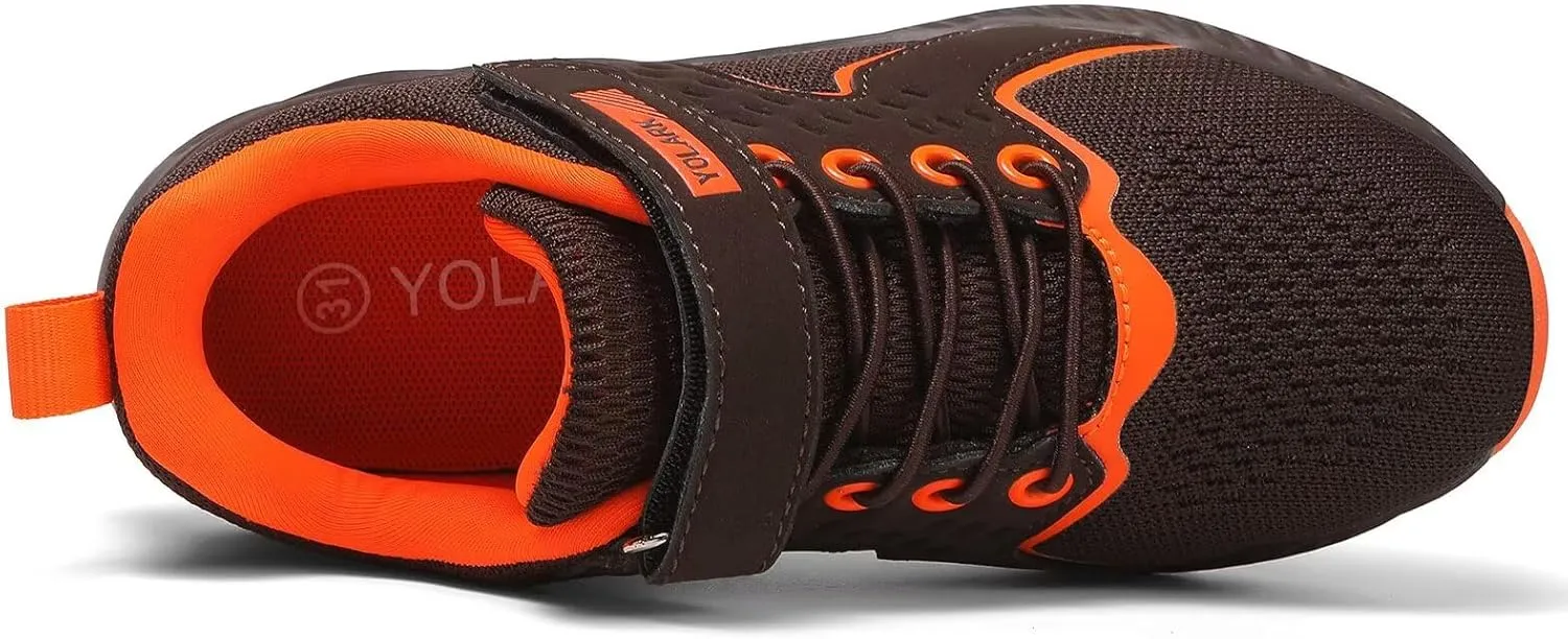 Kids Sneakers for Boys Girls Running Tennis Shoes Non-Slip Hiking Walking Shoes Lightweight Breathable Sport Athletic