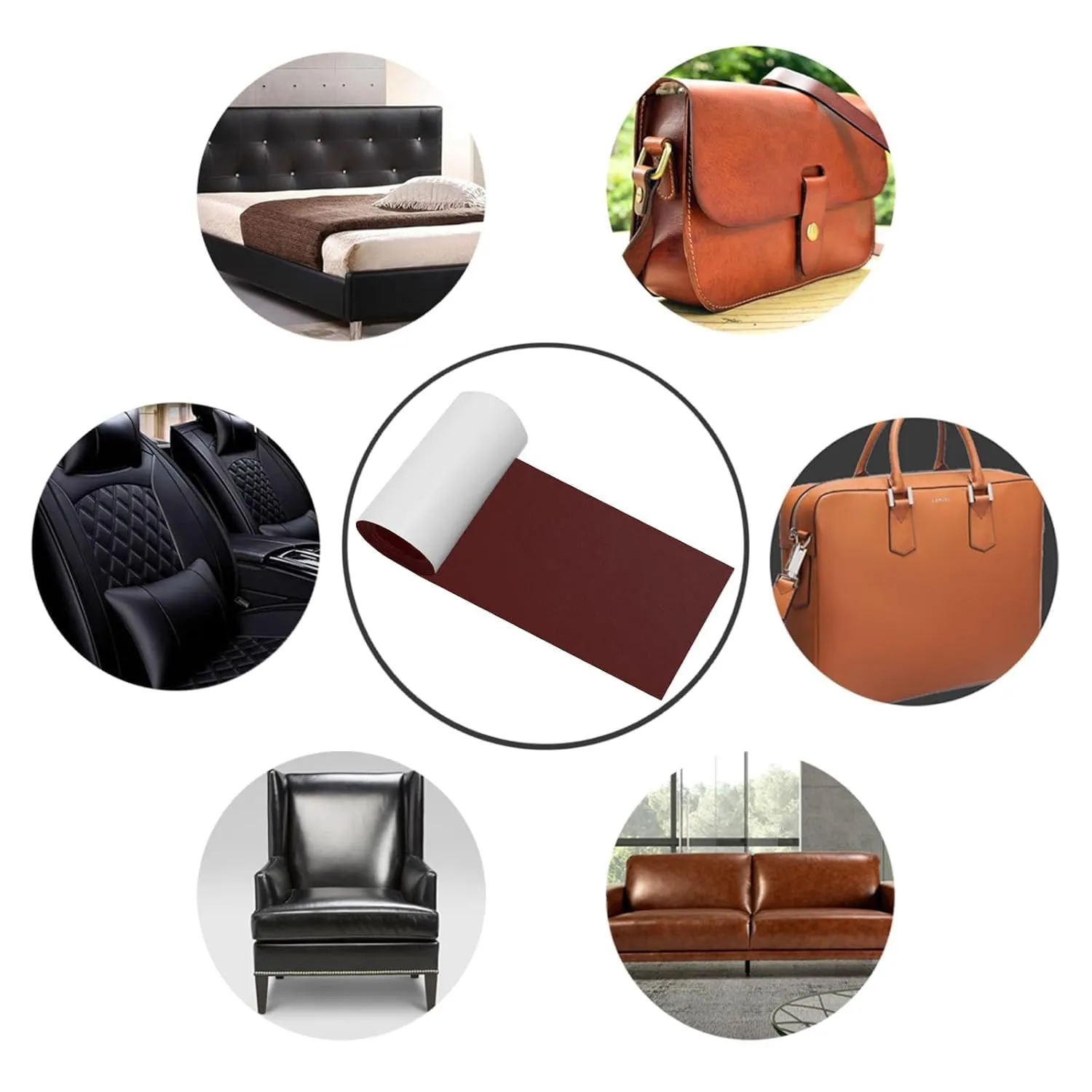Leather Repair Tape, Self-Adhesive Leather Repair Patch for Couch Furniture Sofas Car Seats, Advanced PU Vinyl Leather Repair Kit(Brown, 23.6X79 inch)
