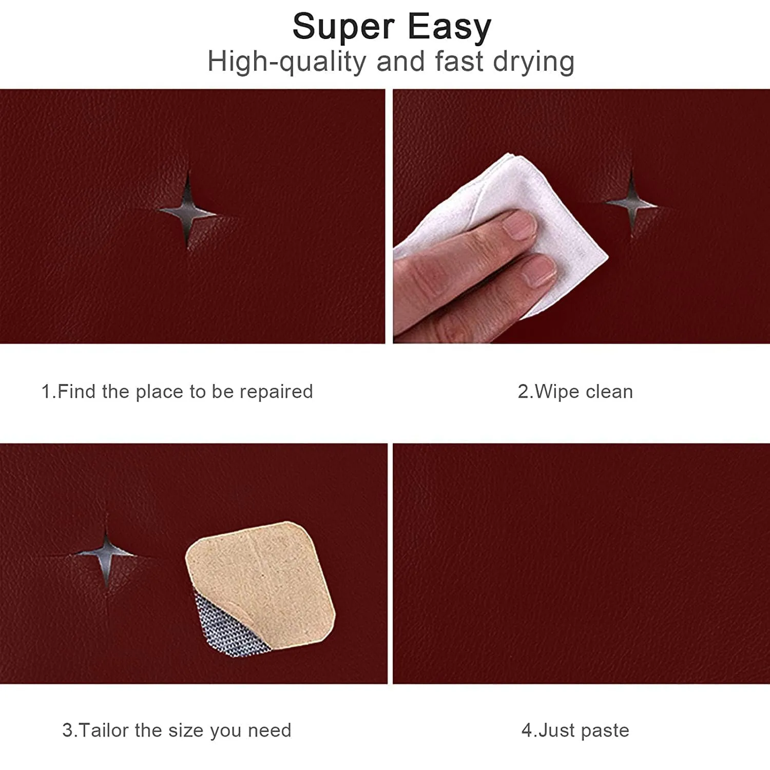 Leather Repair Tape, Self-Adhesive Leather Repair Patch for Couch Furniture Sofas Car Seats, Advanced PU Vinyl Leather Repair Kit(Brown, 23.6X79 inch)