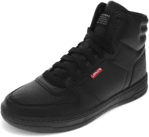 Levi's Kids Drive Hi Synthetic Leather Casual Hightop Sneaker Shoe, Black Mono, 6 M