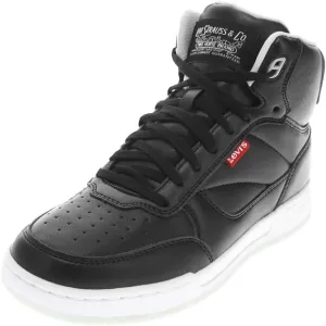 Levi's Womens Venice Synthetic Leather Casual High Top Sneaker Shoe, Black/Grey/Blue, 7 M