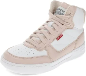 Levi's Womens Venice Synthetic Leather Casual High Top Sneaker Shoe, White/Parchment, 7 M