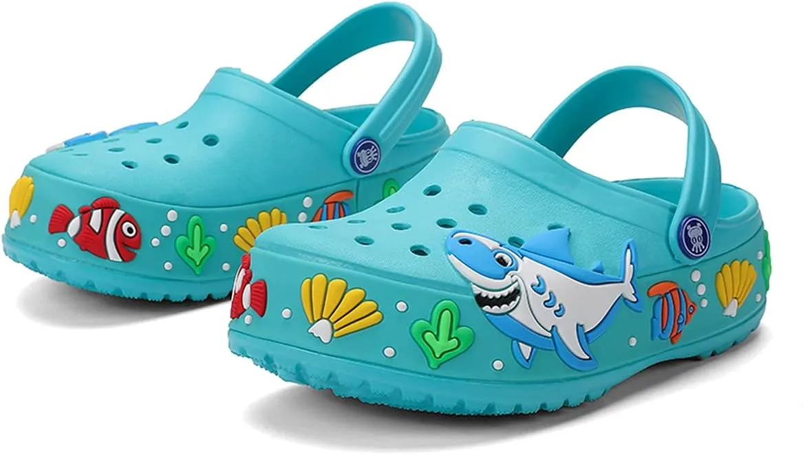 LIBINXIF Kids Clogs Slippers Sandals Cartoon Slides Non-Slip Girls Boys Cute Garden Shoes Children Lightweight Slip-on Beach Pool Shower Slippers