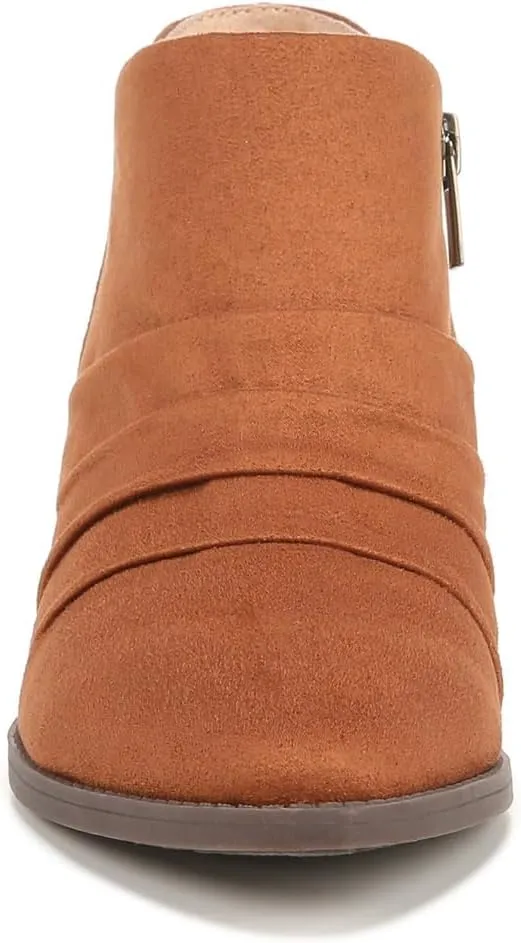 LifeStride Womens Reba Pointed Toe Zippered Casual Boots Ankle Low Heel 1-2" - Brown