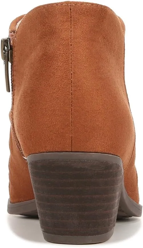 LifeStride Womens Reba Pointed Toe Zippered Casual Boots Ankle Low Heel 1-2" - Brown