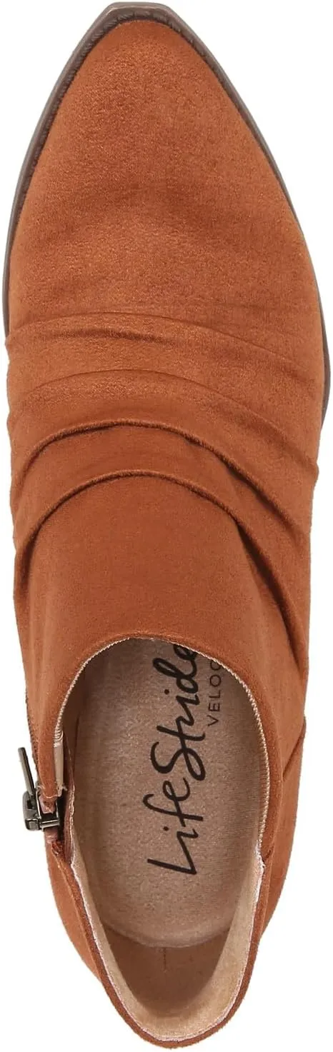 LifeStride Womens Reba Pointed Toe Zippered Casual Boots Ankle Low Heel 1-2" - Brown