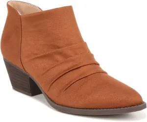 LifeStride Womens Reba Pointed Toe Zippered Casual Boots Ankle Low Heel 1-2" - Brown
