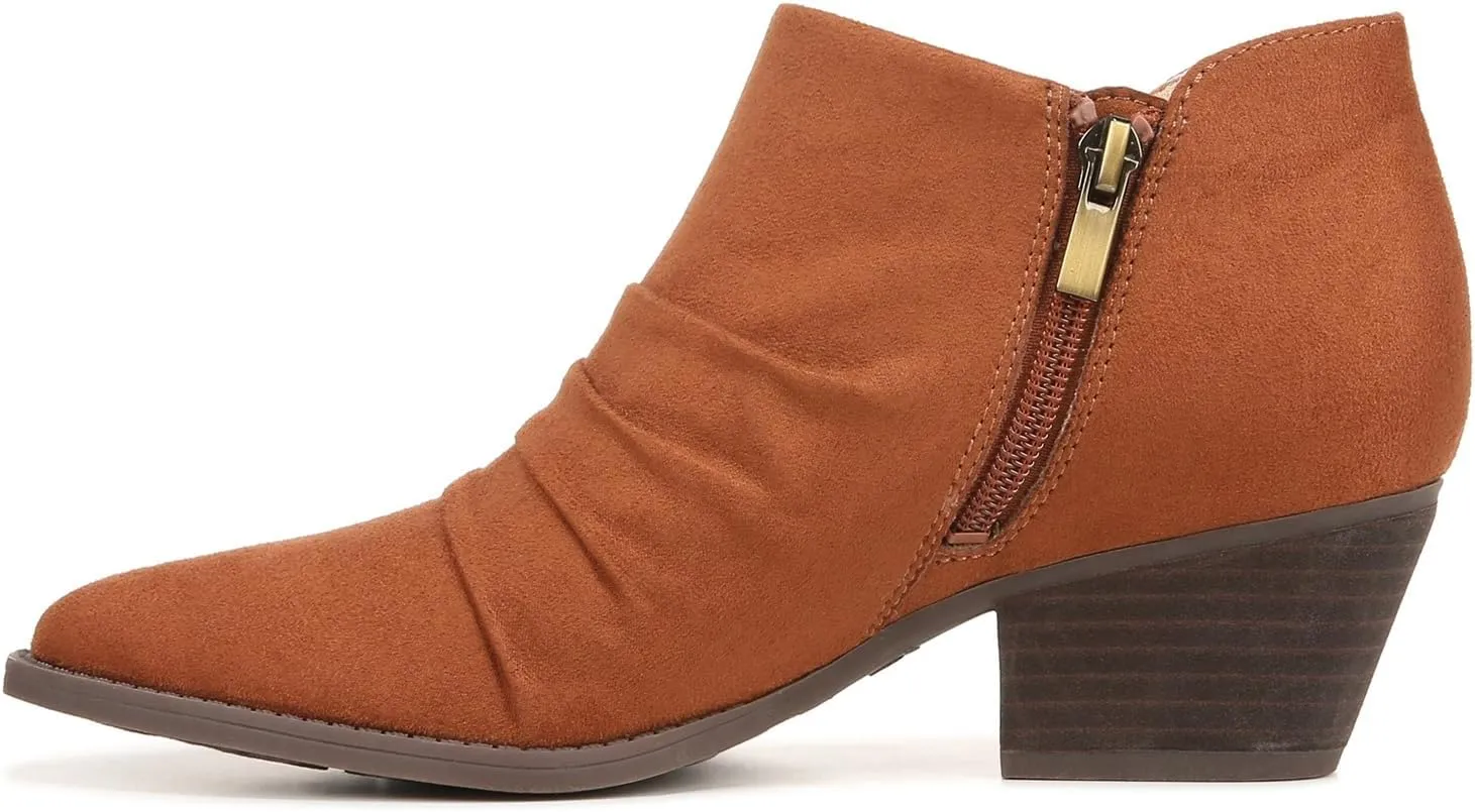 LifeStride Womens Reba Pointed Toe Zippered Casual Boots Ankle Low Heel 1-2" - Brown