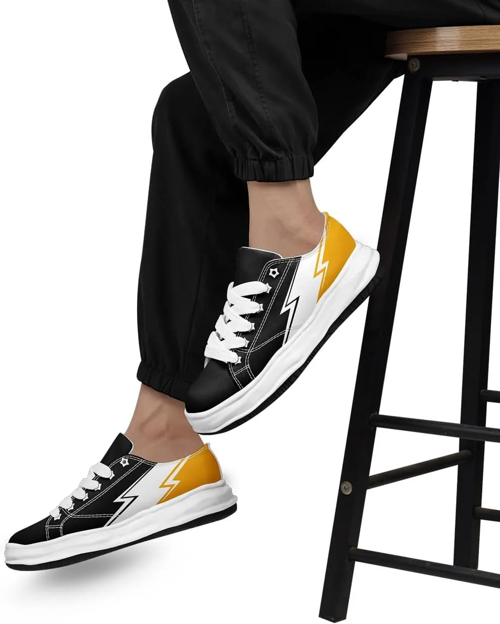 Lightning Canvas Sneakers Comfortable Casual Walking Sports Shoes for Men Women Non-slip Lace-up Flat Tennis Trainers