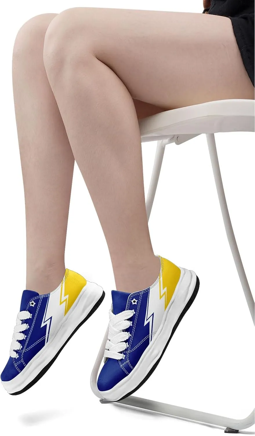 Lightning Canvas Sneakers Comfortable Casual Walking Sports Shoes for Men Women Non-slip Lace-up Flat Tennis Trainers