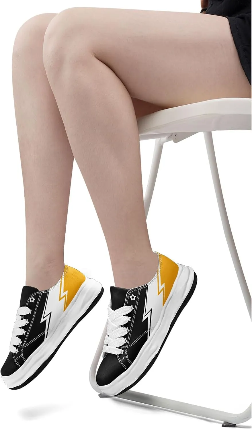 Lightning Canvas Sneakers Comfortable Casual Walking Sports Shoes for Men Women Non-slip Lace-up Flat Tennis Trainers