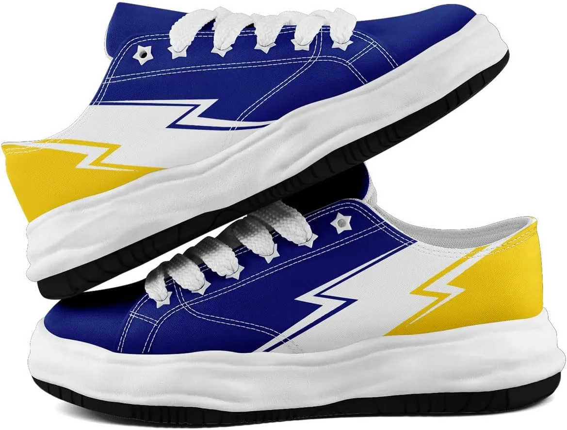 Lightning Canvas Sneakers Comfortable Casual Walking Sports Shoes for Men Women Non-slip Lace-up Flat Tennis Trainers