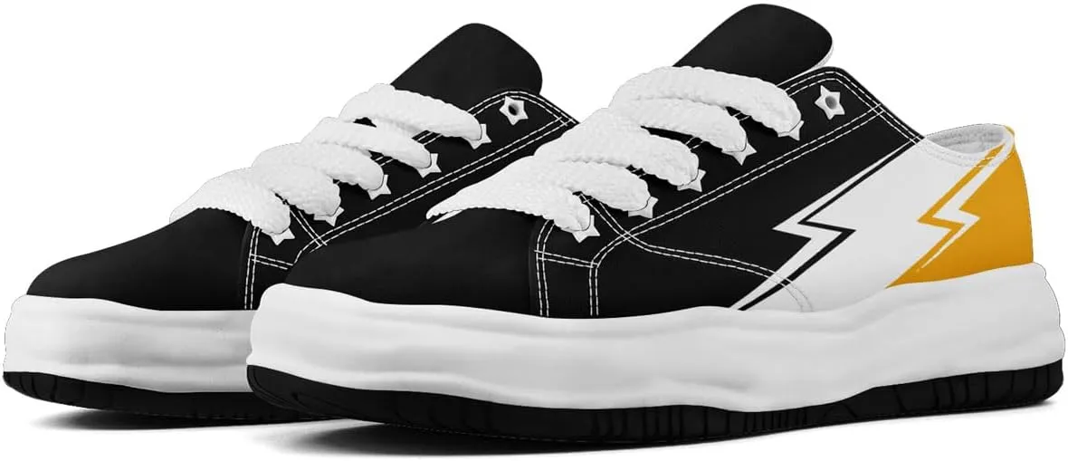Lightning Canvas Sneakers Comfortable Casual Walking Sports Shoes for Men Women Non-slip Lace-up Flat Tennis Trainers