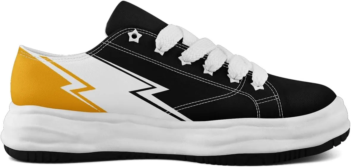 Lightning Canvas Sneakers Comfortable Casual Walking Sports Shoes for Men Women Non-slip Lace-up Flat Tennis Trainers