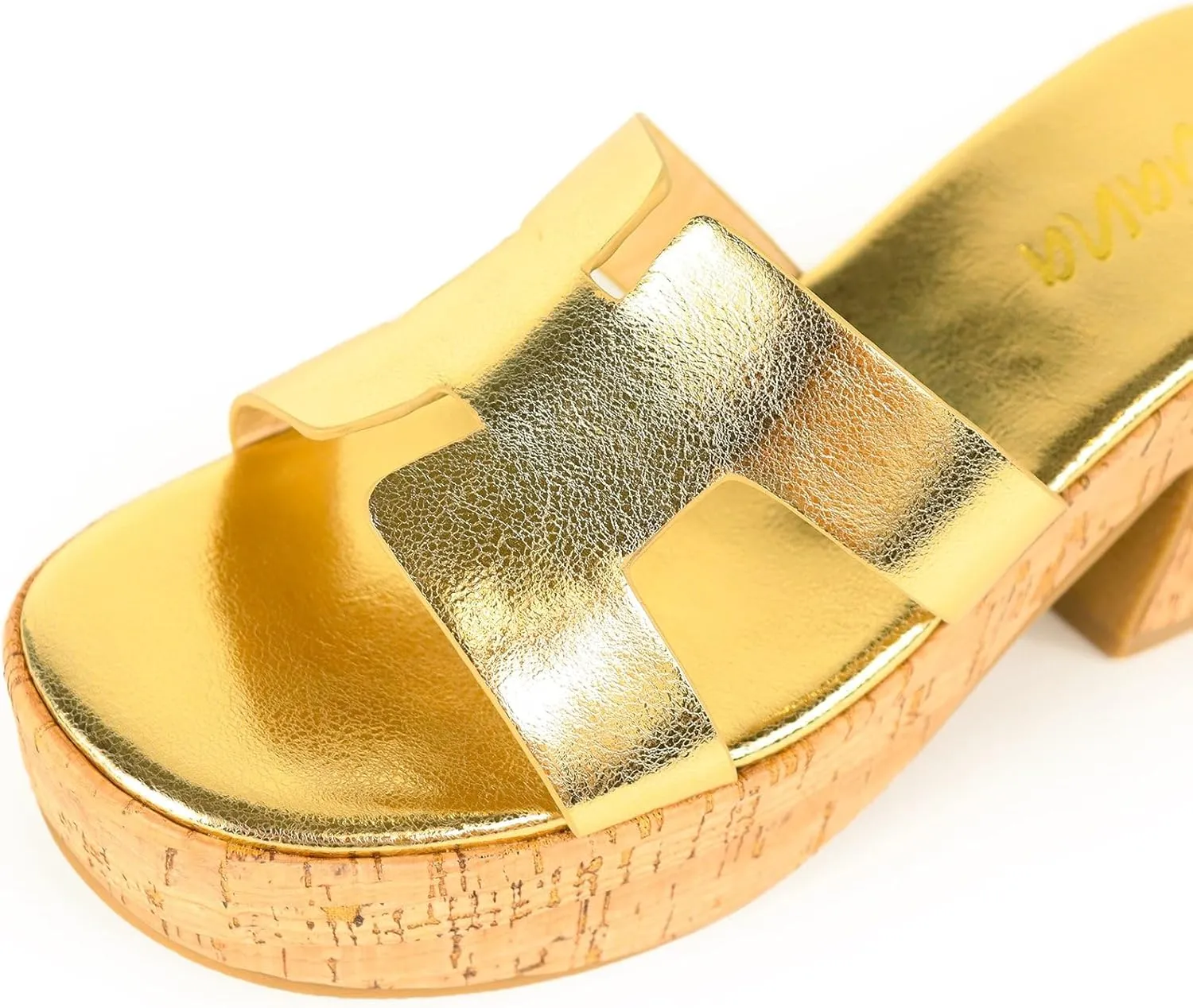 Liliana Women's Chunky heel Slip On Platform Heeled Sandals