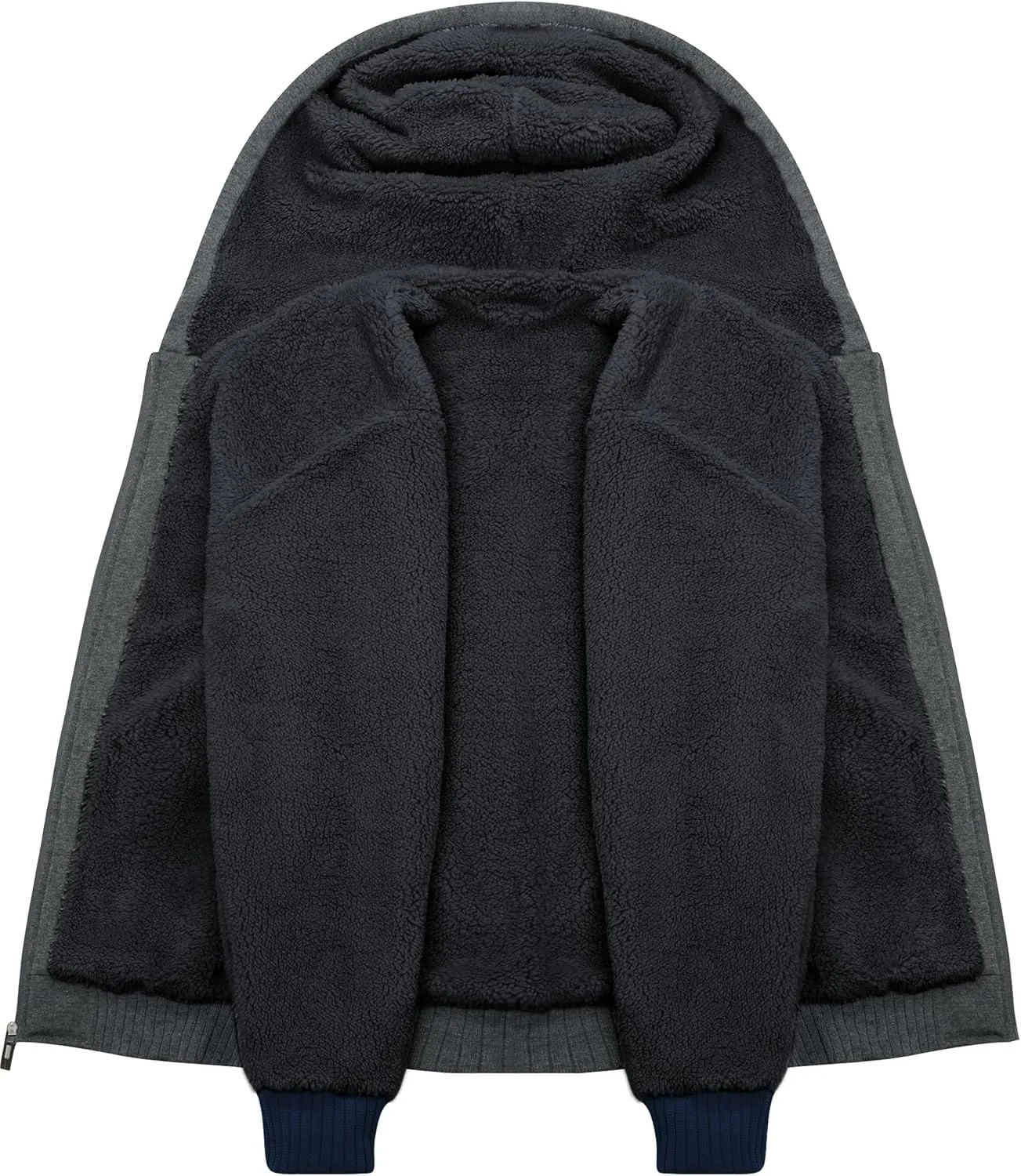 Little Beauty Hoodies for Men Zipper Jacket Fleece Sherpa Lined Winter Wool Heavyweight Sweashirts