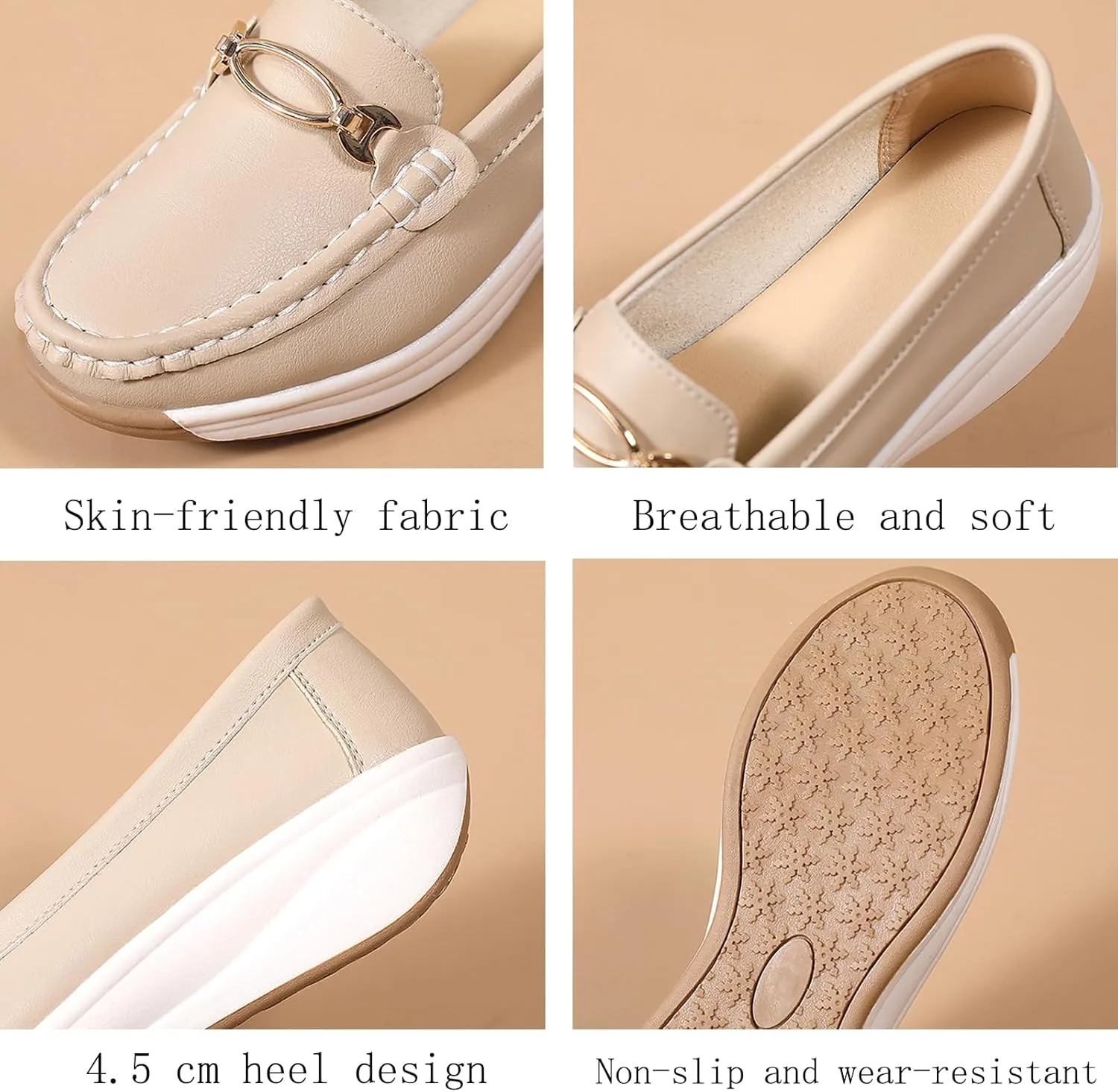 Loafers for Women Casual Moccasins Women's Comfortable & Lightweight Penny Loafers Slip On Soft Sole Dress Shoes
