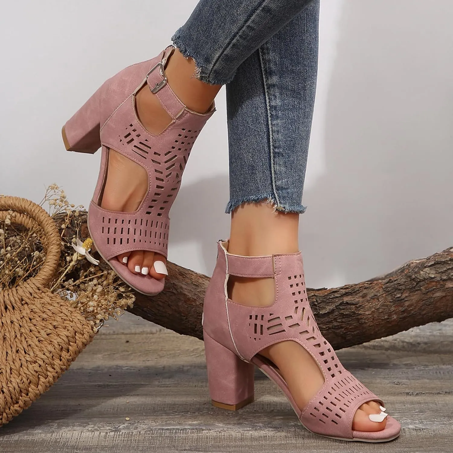 Low Heel Dress Shoes For Women Wedding Platform Sandals Cute Slip-On Dressy Slide On Shoes Women