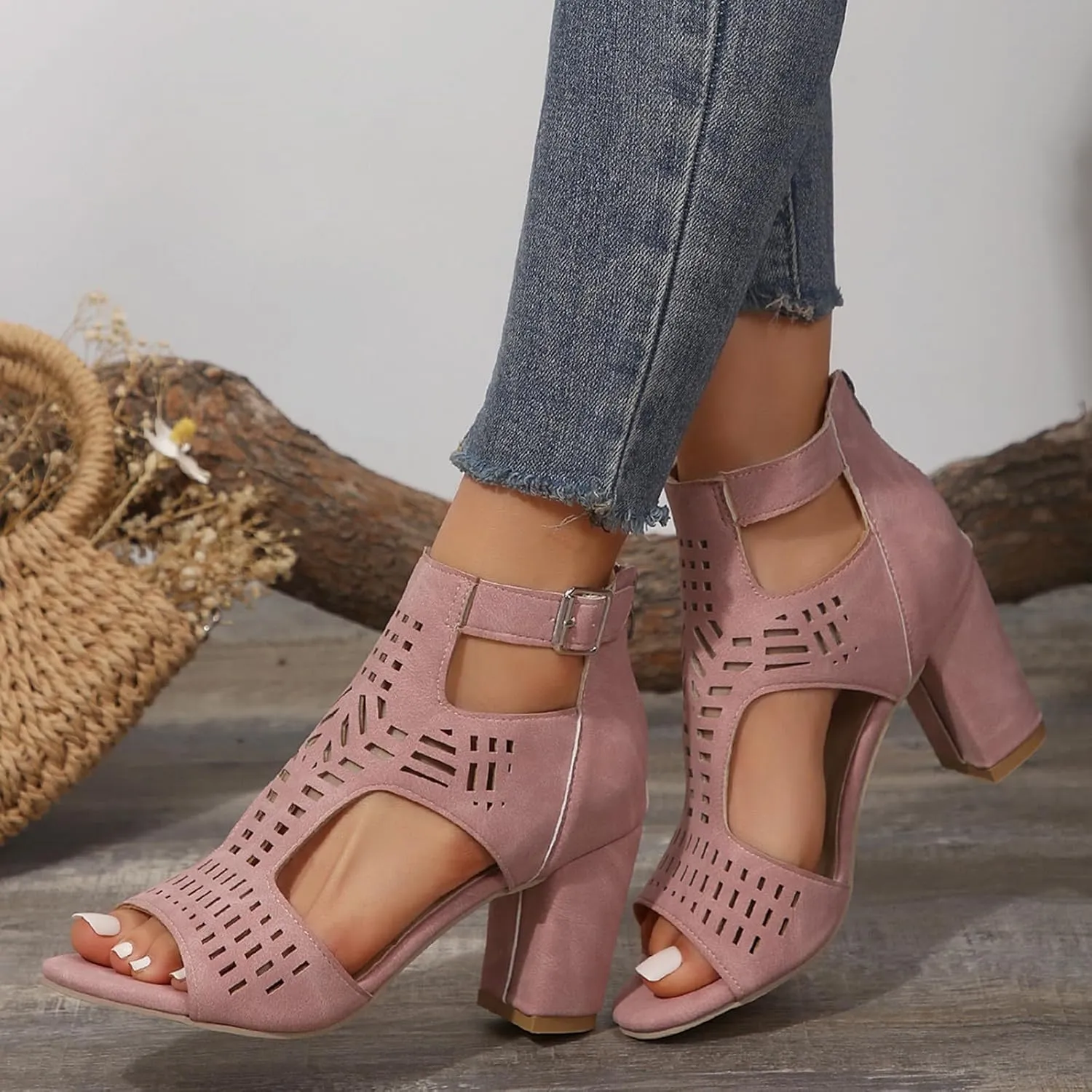 Low Heel Dress Shoes For Women Wedding Platform Sandals Cute Slip-On Dressy Slide On Shoes Women