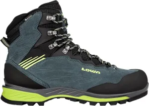 LOWA Mens Cadin II GTX Mid Suede Textile Steel Blue Lime Boots 9.5 US