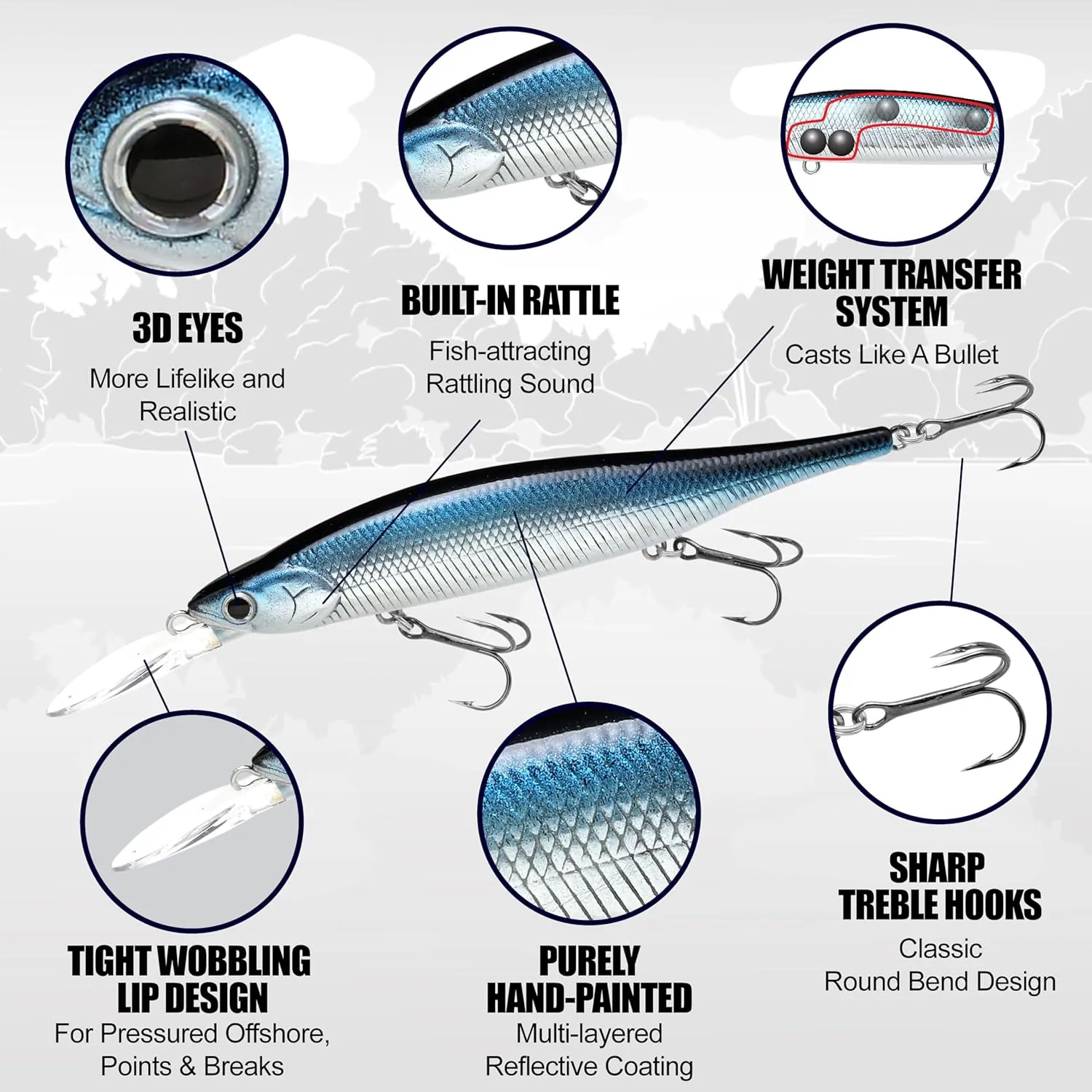 LUCKY CRAFT Lightning Pointer 110DD ~Deep Diver~, Freshwater Bass Fishing Lure, Jerkbait, Smallmouth, Walleye, Pike, Suspending, Tournament Winning, Deep Diver, Fishing Gear, Fishing Accessories