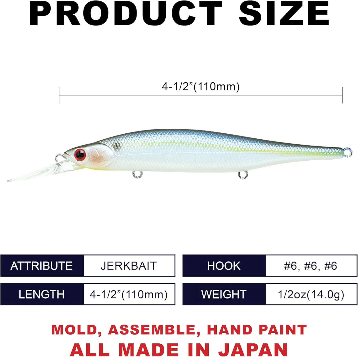 LUCKY CRAFT Lightning Pointer 110DD ~Deep Diver~, Freshwater Bass Fishing Lure, Jerkbait, Smallmouth, Walleye, Pike, Suspending, Tournament Winning, Deep Diver, Fishing Gear, Fishing Accessories