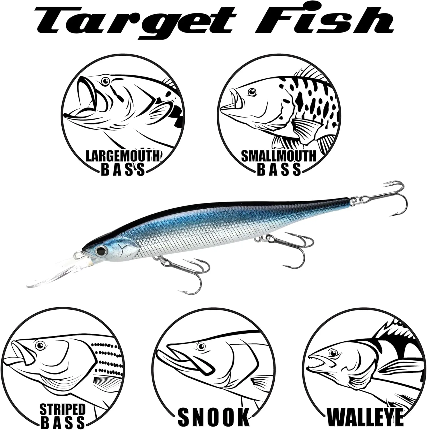 LUCKY CRAFT Lightning Pointer 110DD ~Deep Diver~, Freshwater Bass Fishing Lure, Jerkbait, Smallmouth, Walleye, Pike, Suspending, Tournament Winning, Deep Diver, Fishing Gear, Fishing Accessories