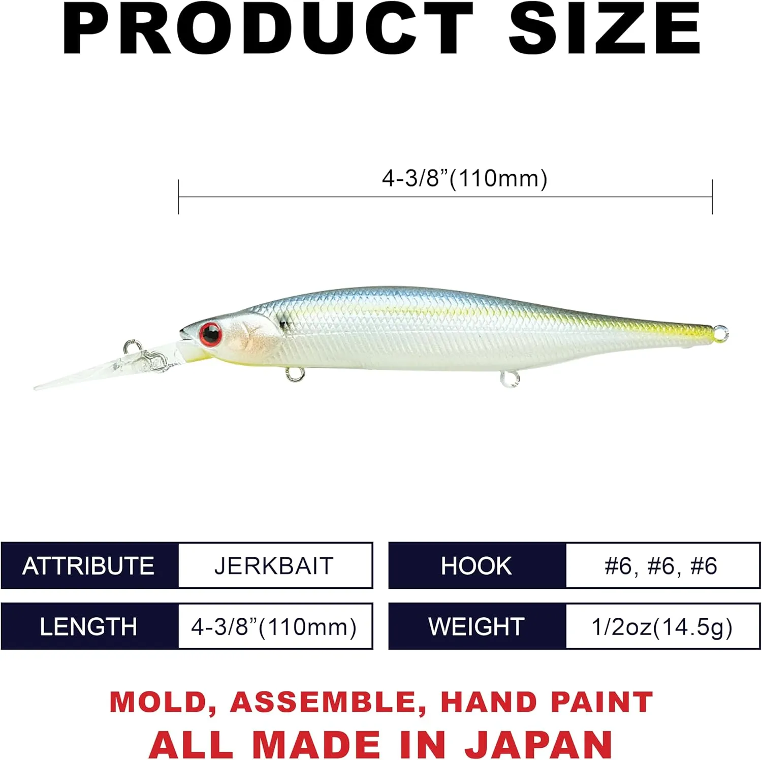 LUCKY CRAFT Lightning Staysee 110SP, Freshwater Bass Fishing Lure, Jerkbait, Smallmouth, Walleye, Pike, Suspending, Tournament Winning, Deep Diver, Fishing Gear, Fishing Accessories, Fishing Tackle
