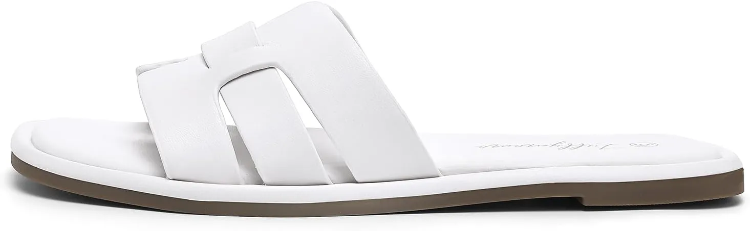 Luffymomo Womens Slip on Flat Sandals Comfortable Summer Casual Slides Sandals
