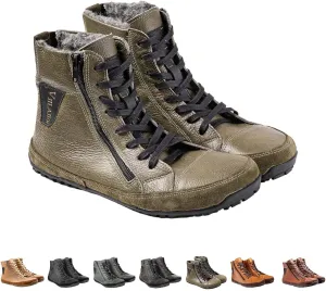 Magic Shoes Alaskan Mens Winter Boots with Fleece Lined Barefoot Shoes for Couples Non-Slip Hiking Footwear Comfort Warm Work Boots Grounded Shoes Zero Drop Booties Walking