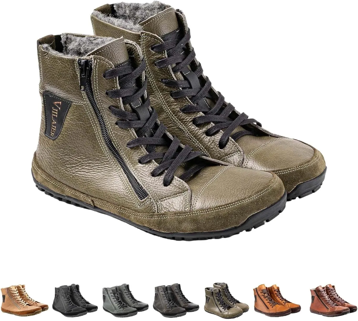 Magic Shoes Alaskan Mens Winter Boots with Fleece Lined Barefoot Shoes for Couples Non-Slip Hiking Footwear Comfort Warm Work Boots Grounded Shoes Zero Drop Booties Walking