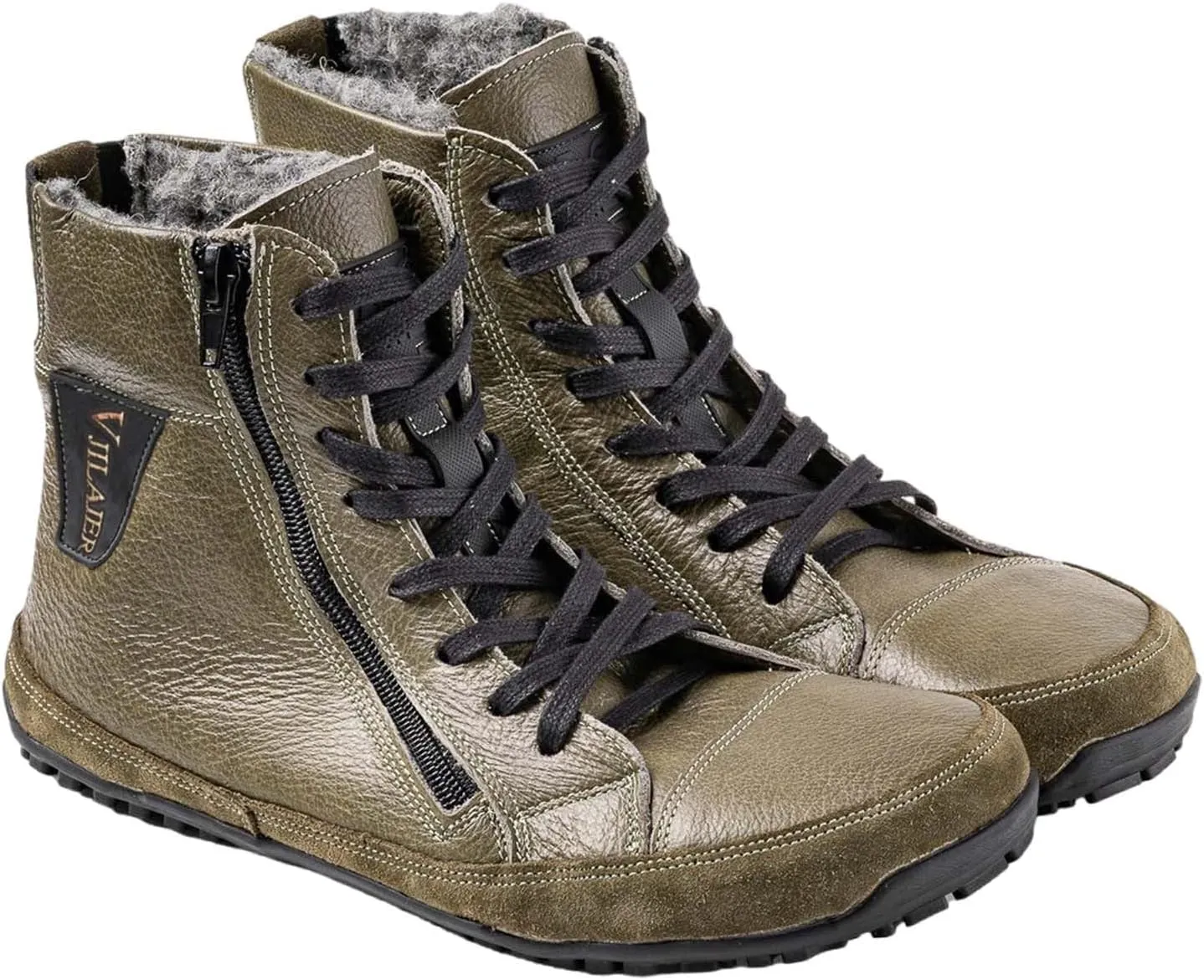 Magic Shoes Alaskan Mens Winter Boots with Fleece Lined Barefoot Shoes for Couples Non-Slip Hiking Footwear Comfort Warm Work Boots Grounded Shoes Zero Drop Booties Walking