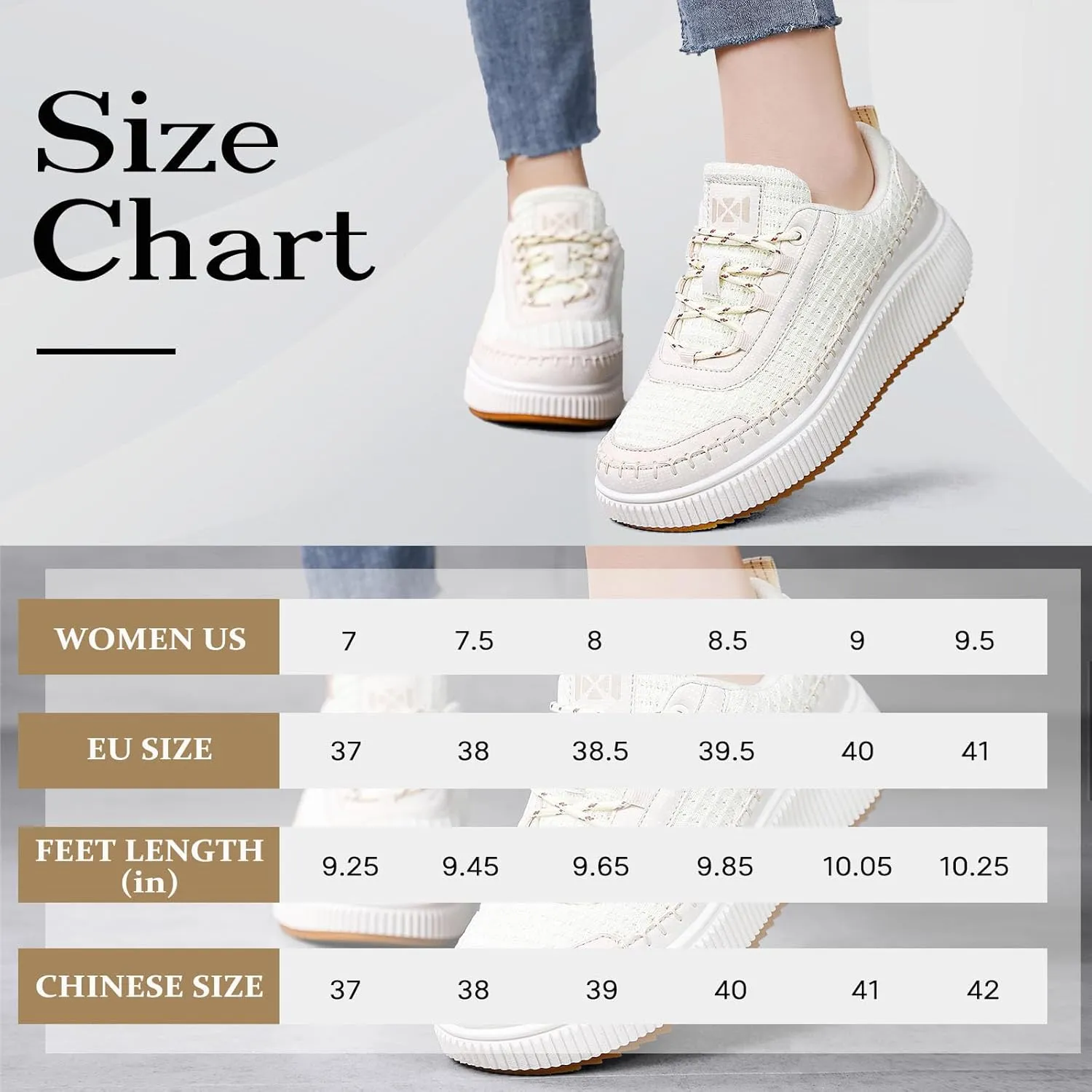 MAIZUN Women's Platform Sneakers Braided Fashion Chunky Sneakers Casual Walking Tennis Shoes