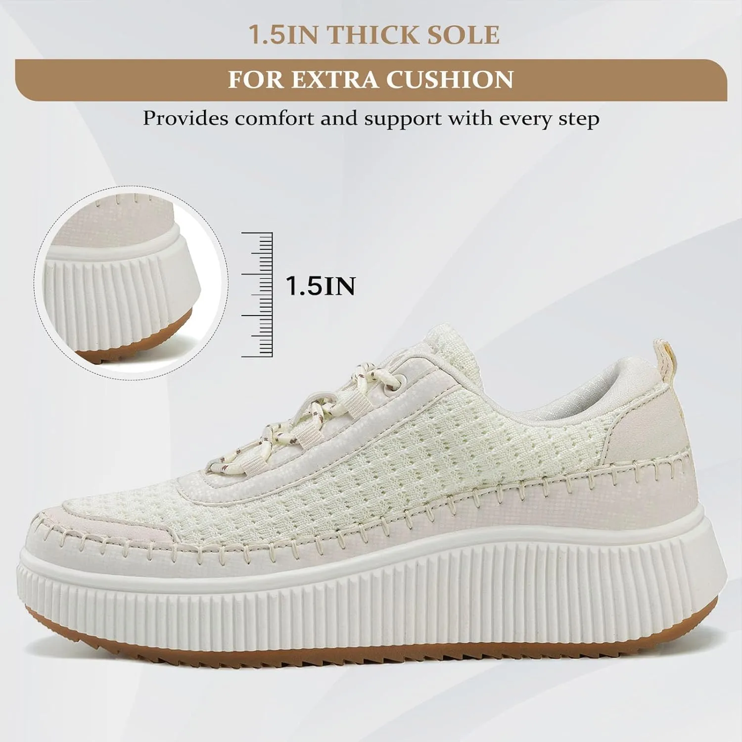 MAIZUN Women's Platform Sneakers Braided Fashion Chunky Sneakers Casual Walking Tennis Shoes
